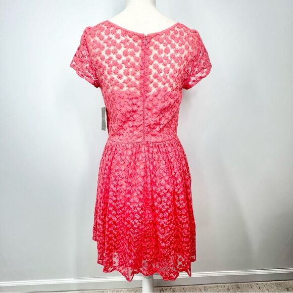 NWT Artelier NM Anthropology Pink Rose Embroidered Fit Flare Floral Dress 10 - Picture 5 of 9